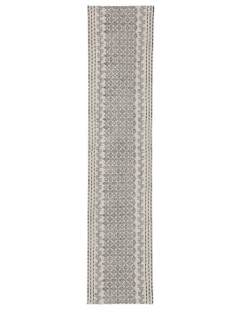 White printed center table runner
