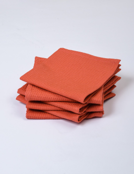 Orange waffle face towels