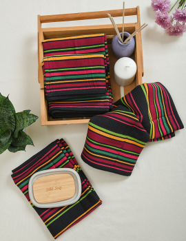 Multicolor waffle hand towels