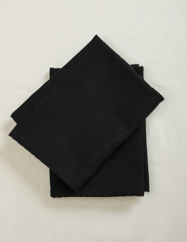 Black waffle hand towels