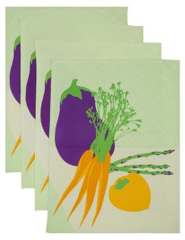 Green hanging kitchen towel set of 4