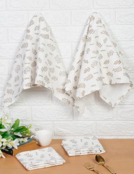 Beige kitchen dish towels set of 4