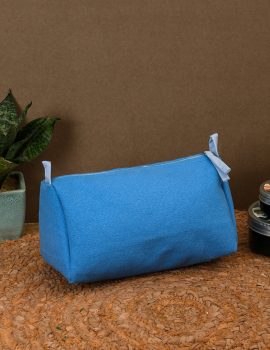Blue cotton multipurpose pouch