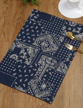 Set of 4 – Blue cotton placemat