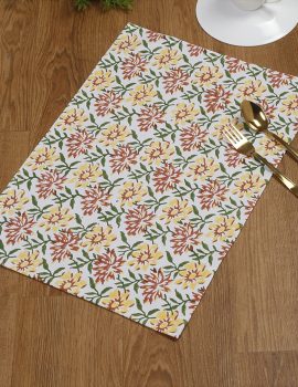 Set of 4 – Floral cotton placemat