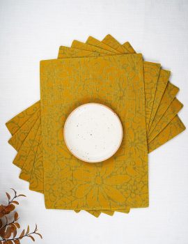 Set of 6 – Yellow floral placemat
