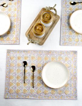 Set of 4 – Block print table mats