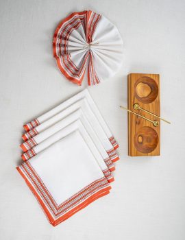 Set of 6 -20″X20″ White cotton napkin
