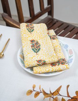 Set of 6 – 16″x 16″ Yellow cotton napkin
