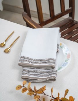 Set of 6 -20″X20″ White cotton napkin