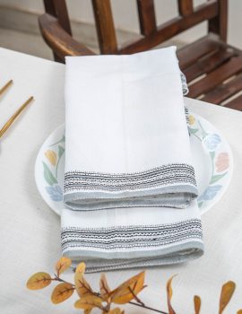 Set of 6 -20″X20″ White cotton napkin