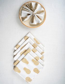Set fo 6 -12″x 12″ Pineapple print cotton napkin