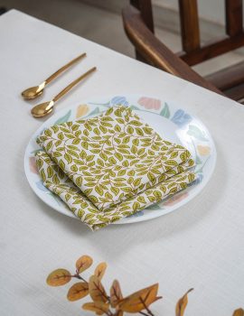 Set of 6 – 12″x 12″ Leafy cotton napkin