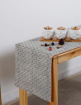 Minimal Floral Printed Table Runner – 100% Cotton