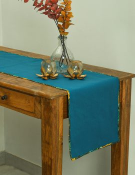 Solid Teal Table Runner – 100% Cotton