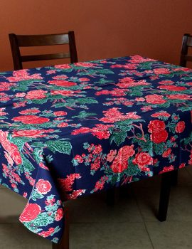 Pink Cotton Printed Table Cover