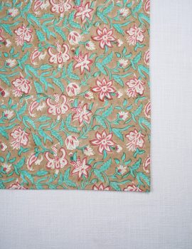 Brown Cotton Floral Table Cover