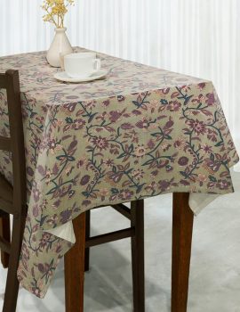 Green Cotton Floral Table Cover