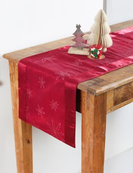 Red Shimmer Christmas Table Runner