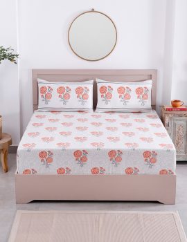 Marigold Cotton Bedsheet Set with 2 Pillow Covers