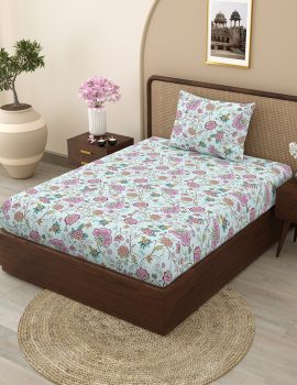 Jacobian Floral Bedsheet Set with Pillow Cver