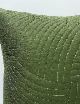 Green Quilted Decorative Cushion Cover – Set of 2