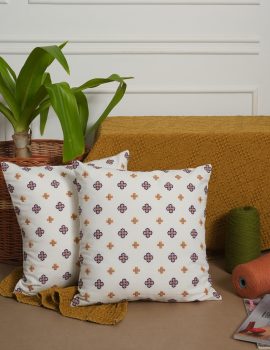 Purple Embroidered Floral Cushion Cover – Set of 2