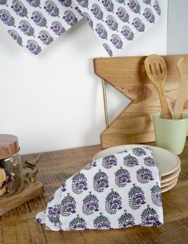 Set of 3 – White Boota Cotton Kitchen Towel