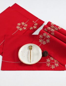 Set Of 6 – Snow Flake Cotton Placemat