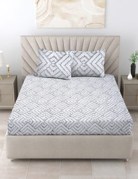 Abstract Cotton Besheet Set With 2 Pillow Covers
