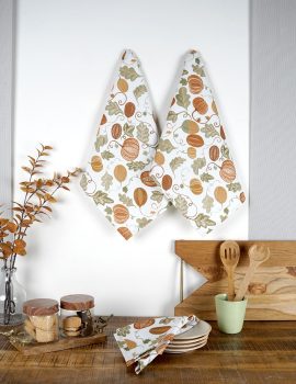 Set of 3 – Pumpkin Cotton Tea Towel / Kitchen Towel