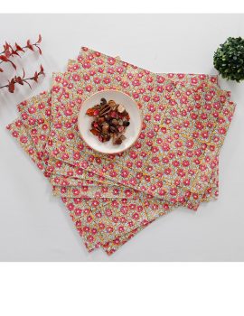 Set Of 6 – Pink Spring Cotton Placemat Set
