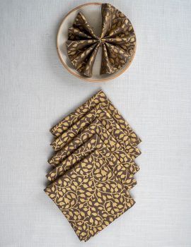 Set Of 6 – Brown Cotton Napkin