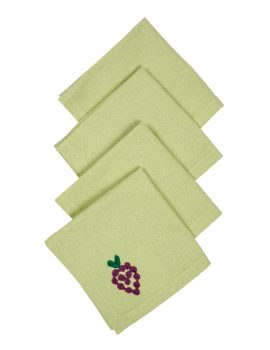 Set Of 4 – 8″X8″ Cocktail Grape Napkins