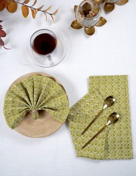 Set Of 4 – 10″X10″ Green Cocktail Napkin