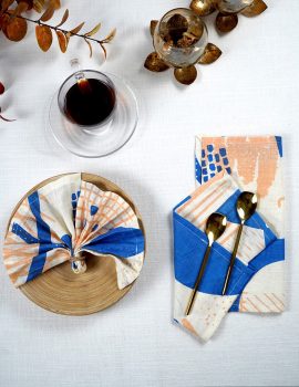 Set Of 6 – 10″X10″ Abstract Cocktail Napkin