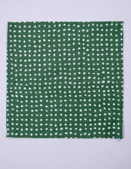 Set Of 6 – Green Linen Polka Dot Cocktail Napkin