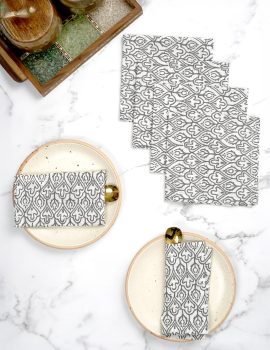 Set Of 6 – 12″X12″ Cotton Printed Cocktail Napkin