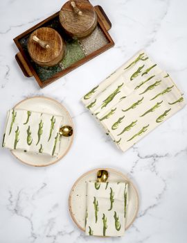 Set Of 6 – 16″X16″ Aligator Cotton Printed Napkin