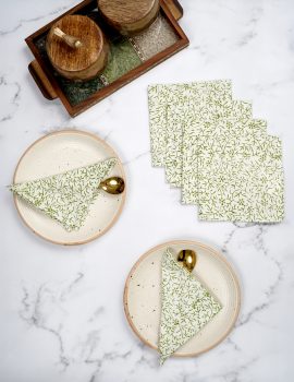 Set Of 6 – 10″X10″ Printed Dinner Napkins Cotton