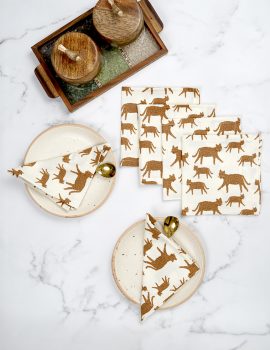 Set Of 6 – 12″X12″ Animal Print Cocktail Napkin