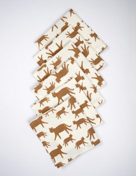 Set Of 6 – 12″X12″ Animal Print Cocktail Napkin