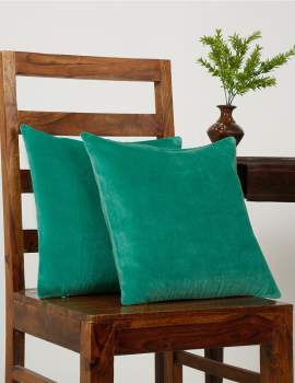 Set Of 2 – Solid Velvet Cushion Cover 16″X16″
