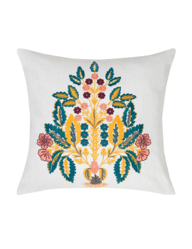 Set Of 2 – Bloomfield Floral Embroidered Cushion Cover -16″X 16″