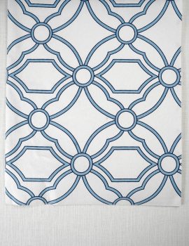 White And Blue Sheeting Pattern 13X70 Inch Runner