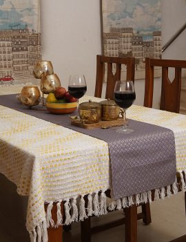 Purple Geometric Canvas 14X72 Inch Runner