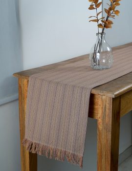 Light Brown Cotton Textured 14X72 Inch Runner