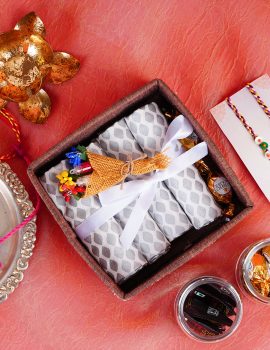 Rakhi Tray Hamper – 4 Napkin Set