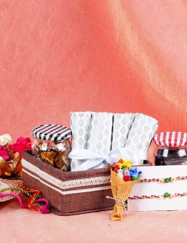 Rakhi Tray Hamper – 4 Napkin Set