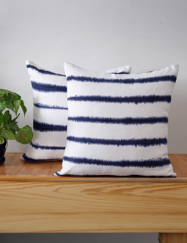 Set of 2 – Stripes linen large cushion cover – 20″x20″